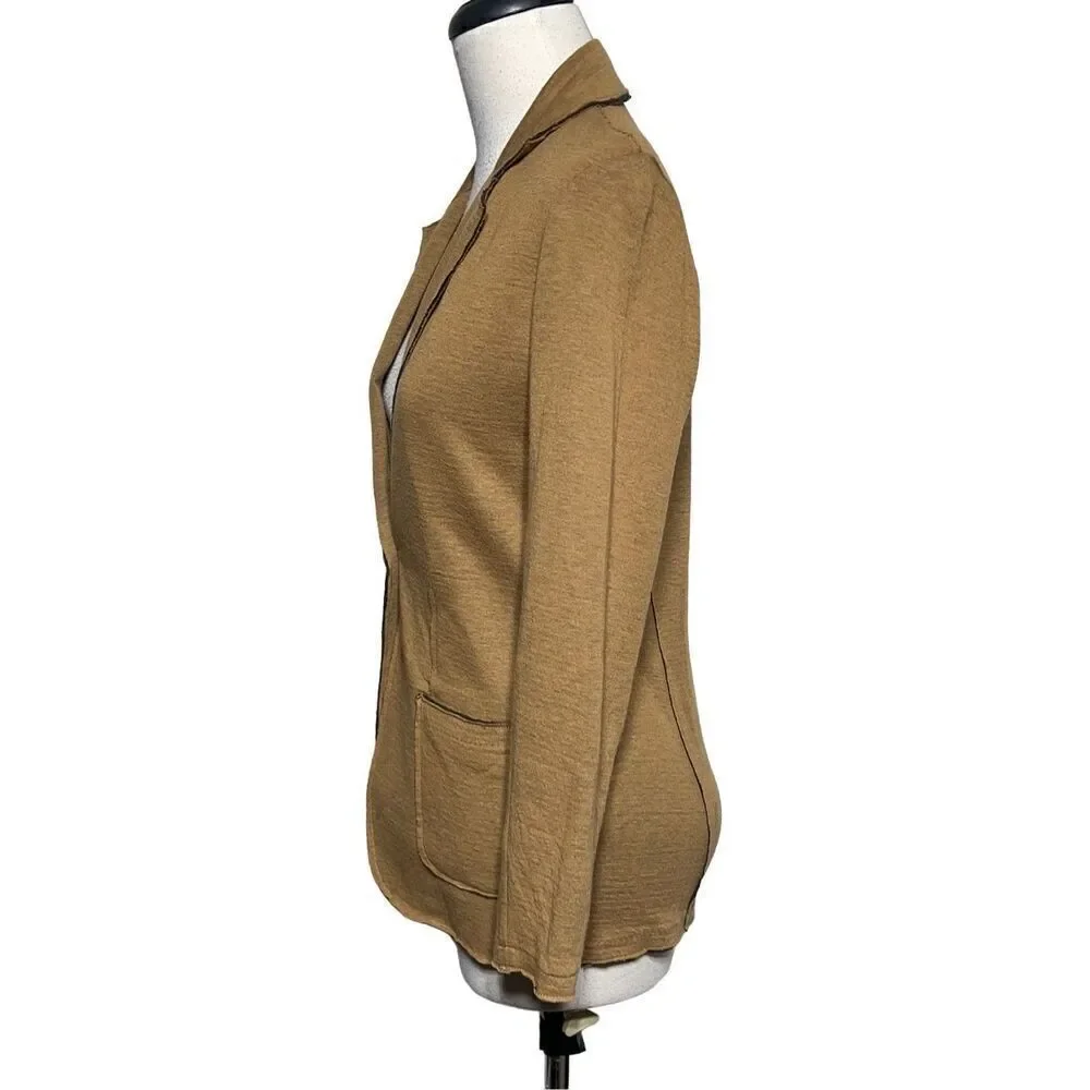 Majestic Filatures Fitted Cotton Cashmere Fitted Raw Edge Blazer Size 1